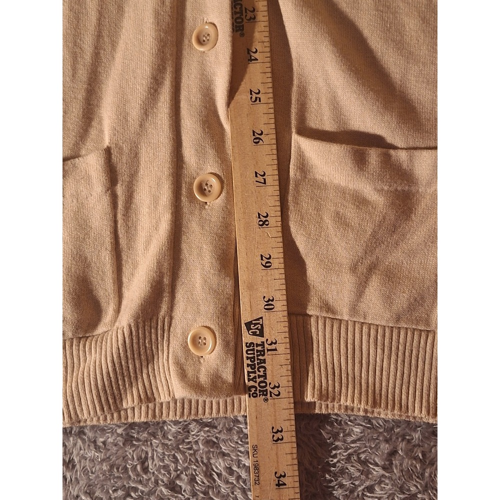 J. Crew Tan Cardigan Sweater Size Small Cotton Cashmere Button Front Pockets - Picture 9 of 11